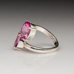 Pink Topaz Gemstone Sterling Silver Ring // Size 7.5