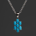 Sterling Silver Turquoise Pendant + 18" Sterling Silver Necklace