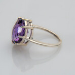 Amethyst Gemstone Sterling Silver Ring // Size 7