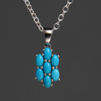 Sterling Silver Turquoise Pendant + 18" Sterling Silver Necklace