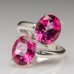 Pink Topaz Gemstone Sterling Silver Ring // Size 7.5