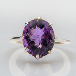 Amethyst Gemstone Sterling Silver Ring // Size 7