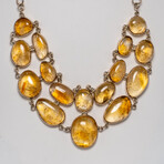 Genuine Rutilated Quartz Sterling Silver Statement Necklace // 16"