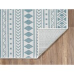 Provo Natura - Machine Woven Performance // Ivory/Aqua - Botanical (2’7” x 3’11”)