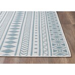Provo Natura - Machine Woven Performance // Ivory/Aqua - Botanical (2’7” x 3’11”)