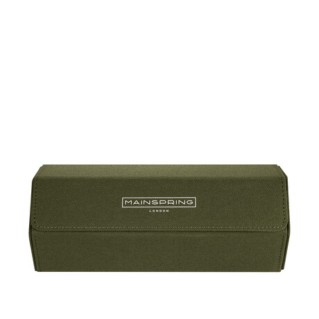 Arsenale Esagono 3-Slot Watch Roll // Olive Green + Tan