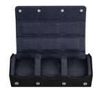 Arsenale Esagono 3-Slot Watch Roll // Black + Navy Blue