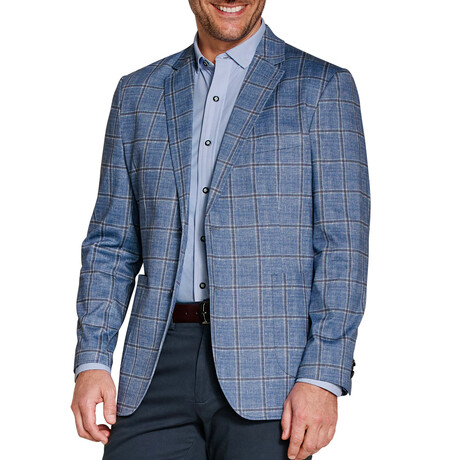 XC Flex Pinnacle Knit Blazer // Blue / Tan Shadow Plaid (S)