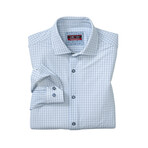 XC+ Motion Long-Sleeve Dress Knit Shirt // White/Navy Grid (S)