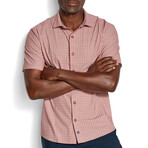 XC+ Motion Short-Sleeve Print Knit Shirt // Orange Quad Grid (S)