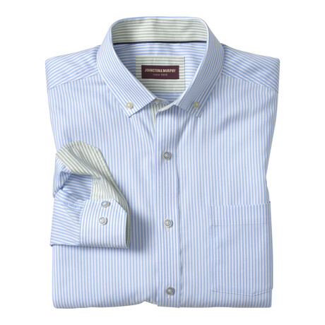 Ovation Non-Iron Oxford Shirt // Blue Striped Oxford (S)