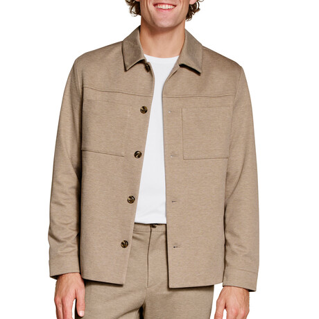 XC Flex Pinnacle Knit Shirt Jacket // Tan Twill (S)