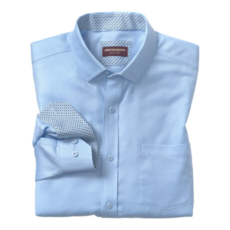 Ovation Non-Iron Dress Shirt // Blue Solid Birdseye (SR)