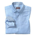Ovation Non-Iron Dress Shirt // Blue Solid Birdseye (SR)