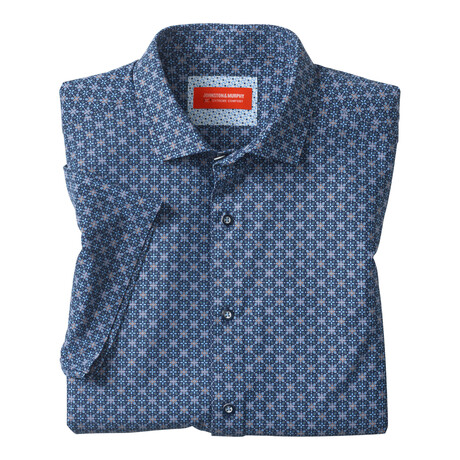 XC+ Motion Short-Sleeve Print Knit Shirt // Navy Petal (S)