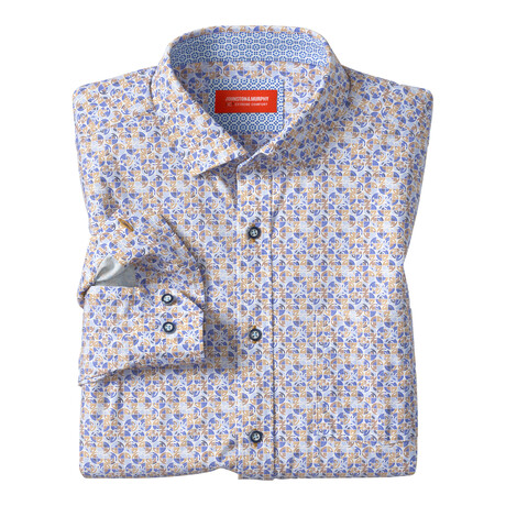 XC+ Motion Long-Sleeve Print Knit Shirt // Blue/Tan Split Disc (S)