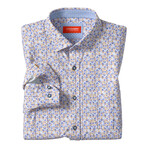 XC+ Motion Long-Sleeve Print Knit Shirt // Blue/Tan Split Disc (S)