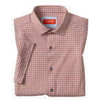 XC+ Motion Short-Sleeve Print Knit Shirt // Orange Quad Grid (S)