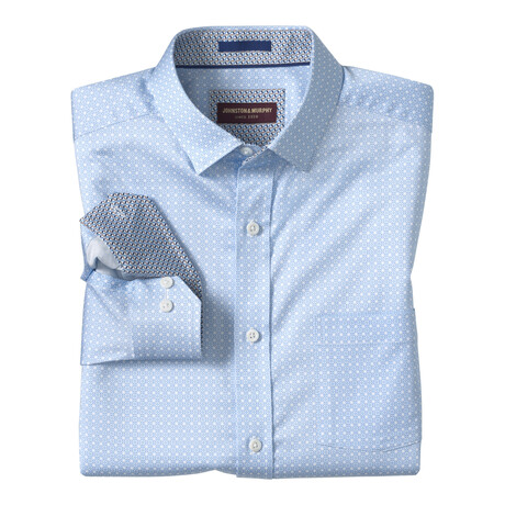 Logan Printed Long-Sleeve Shirt // Blue Layered Diamond (S)