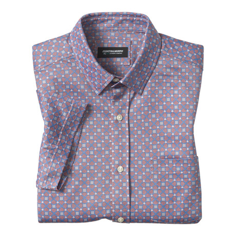 XC Flex Ascend Short-Sleeve Shirt // Burgundy Diamond Grid (S)