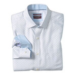 Ovation Non-Iron Dress Shirt // White/Navy Tonal Diamond (S)