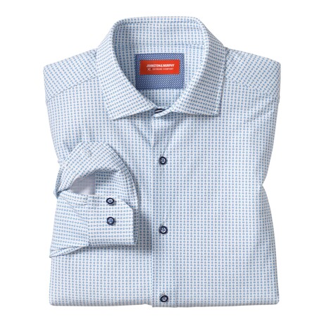 XC+ Motion Long-Sleeve Dress Knit Shirt // White/Blue Diamond (S)