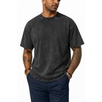 Acid-Washed Heavyweight Oversized Shirt // Black (S)