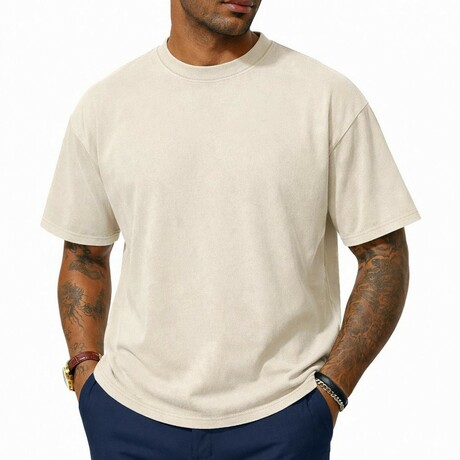 Acid-Washed Heavyweight Oversized Shirt // Apricot (XS)