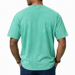 Acid-Washed Heavyweight Oversized Shirt // Grass Green (S)