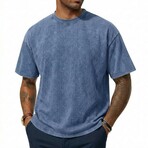Acid-Washed Heavyweight Oversized Shirt // Royal Blue (S)