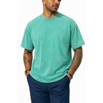 Acid-Washed Heavyweight Oversized Shirt // Grass Green (S)
