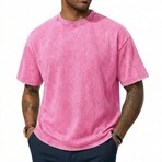 Acid-Washed Heavyweight Oversized Shirt // Rose Red (S)