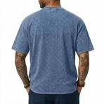 Acid-Washed Heavyweight Oversized Shirt // Royal Blue (S)