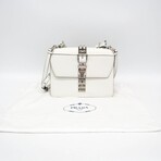 Prada // Leather Electra Studded Handbag // White // Pre-Owned