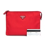 Prada // Nylon Vela Pouch // Red  // Pre-Owned