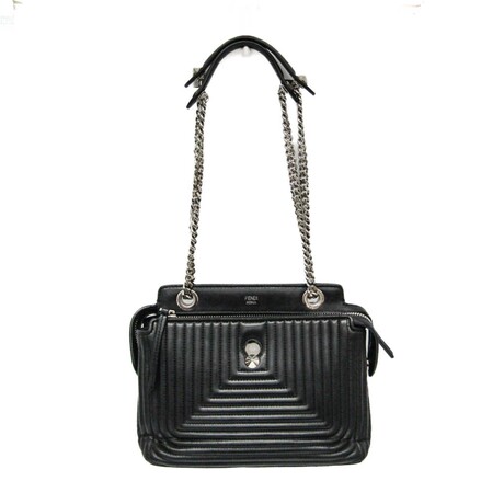 Fendi // Leather Dot-Com Click Handbag // Black // Pre-Owned
