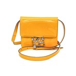 Fendi // Leather Calligraphy Shoulder Bag // Yellow // Pre-Owned