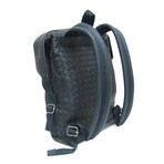 Bottega Veneta // Intrecciato Leather Backpack // Navy Blue // Pre-Owned