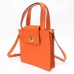 Bulgari // Leather Top-Handle Accordion Handbag // Orange // Pre-Owned
