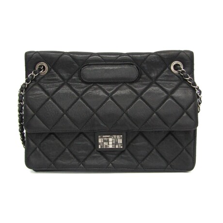 Chanel // Leather 2.55 Classic Flap Bag // Black // Pre-Owned