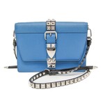 Prada // Leather Electra Studded Shoulder Bag // Blue // Pre-Owned