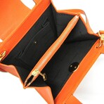 Bulgari // Leather Top-Handle Accordion Handbag // Orange // Pre-Owned