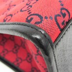 Gucci // GG Canvas + Leather Tote // Black + Red // Pre-Owned
