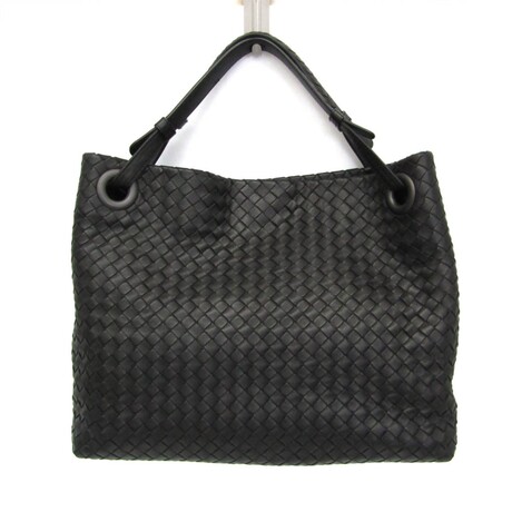 Bottega Veneta // Intrecciato Leather Handbag // Black // Pre-Owned