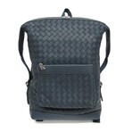 Bottega Veneta // Intrecciato Leather Backpack // Navy Blue // Pre-Owned