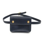 Hermès // Box Calf Leather Pochette Belt Bag // Navy Blue // Pre-Owned