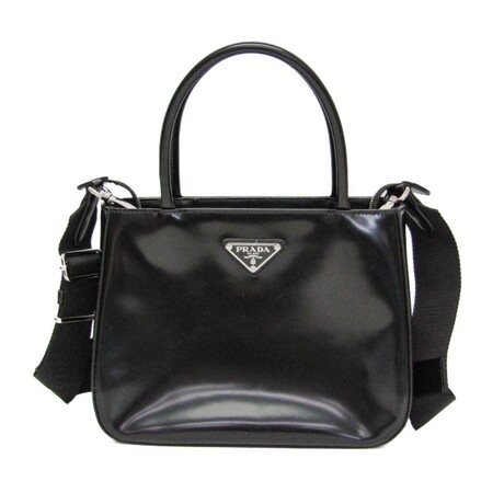 Prada // Brushed Leather Handbag // Black // Pre-Owned