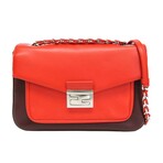 Fendi // Leather Shoulder Bag // Orange-Red + Wine // Pre-Owned