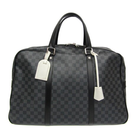 Louis Vuitton // Damier-Coated Canvas + Leather Keepall Boston Bag // Damier Graphite // Pre-Owned