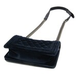 Chanel // Quilted Velvet Boy Flap Bag // Navy Blue // Pre-Owned